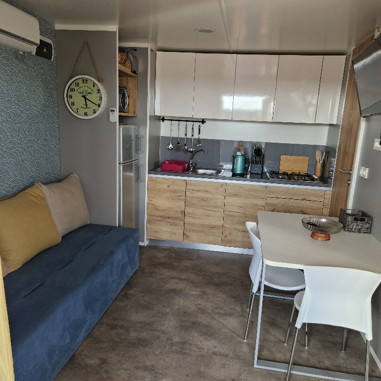 Albatross II - living area with kitchen, dining space and sofa